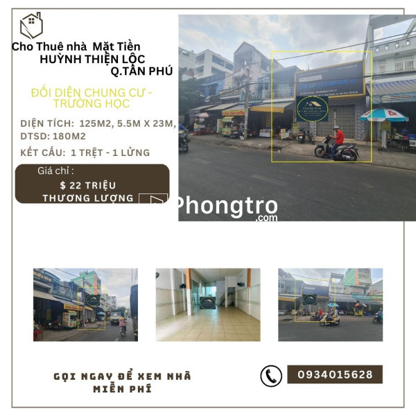 Cho thuê nhà mặt tiền đường số5 92m2, 1 lầu, 16 triệu