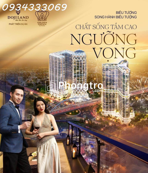 Cho thuê căn hộ 2pn 2wc ch3010 doji diamond crown hải phòng ( dch ) mặt view lê hồng phong, nguyễn